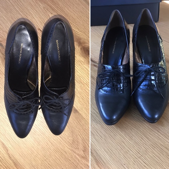 BANANA REPUBLIC Black Leather Heel - Picture 2 of 8